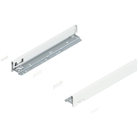 Blum 770N4502S Boki Bok szuflady LEGRABOX, wysokość N (66.5 mm), dł. 450 mm, lewy/prawy, do LEGRABOX pure jedwabiście biały mat 