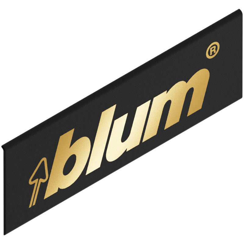 Blum ZA7.0700.BL Element z logo LEGRABOX Zaślepka, zewnętrzny, lewy, prawy, prostokątna, symetr., nadrukowany (blum) czarny mat 