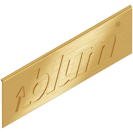 Blum ZA7.0709.BT Element z logo LEGRABOX Zaślepka, zewnętrzny, lewy, prawy, prostokątna, symetr., pogłębiony (blum) złoty szczot