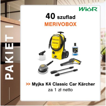 Pakiet Promocyjny Blum Merivobox L-500 40 kompletów + myjka K4 Classic Car Karcher